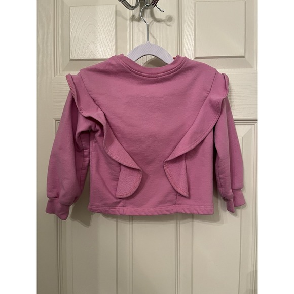 Sanrio Hello Kitty Girls Pink Sweatshirt Top Long Sleeve Toddler Size 3T Ruffles - Picture 2 of 7